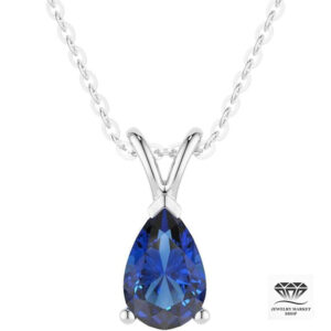 Pear-Shaped Gemstone Pendant Necklace