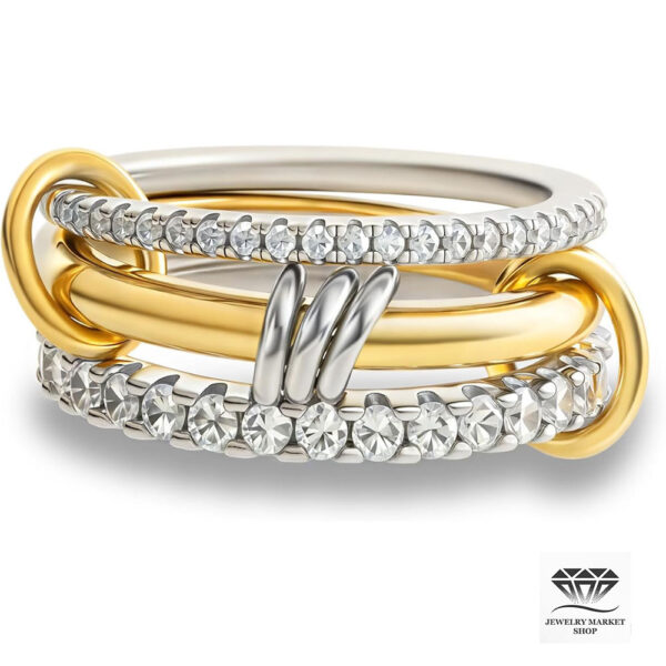 18k Gold Plated Stackable Rings Set for Women